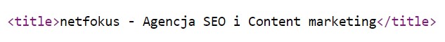 Meta title - przykład